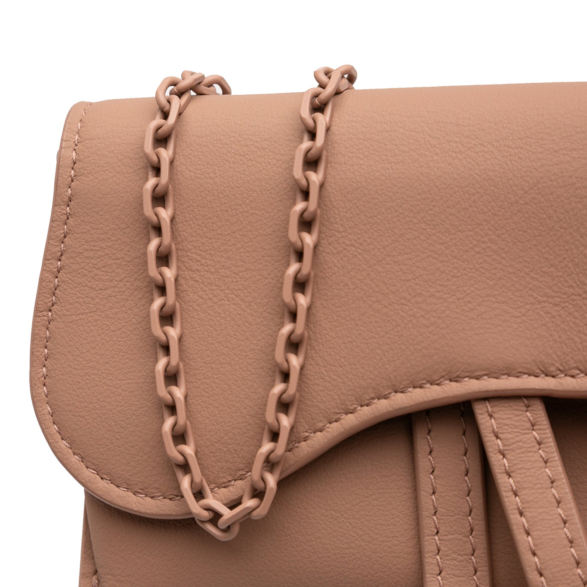 Nano Ultra Matte Calfskin Saddle Chain Pouch