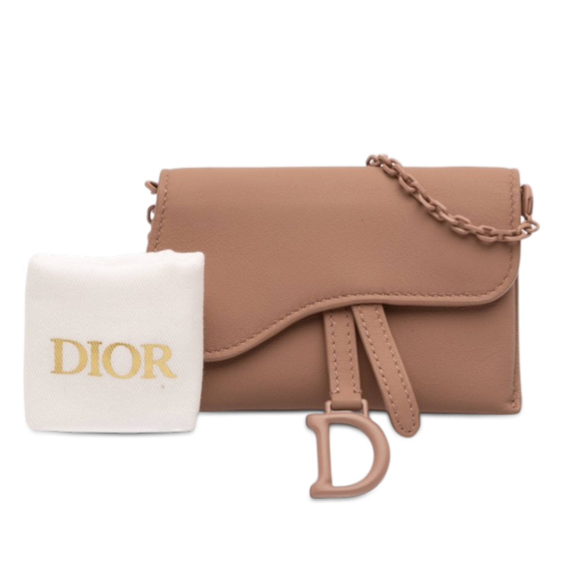 Nano Ultra Matte Calfskin Saddle Chain Pouch