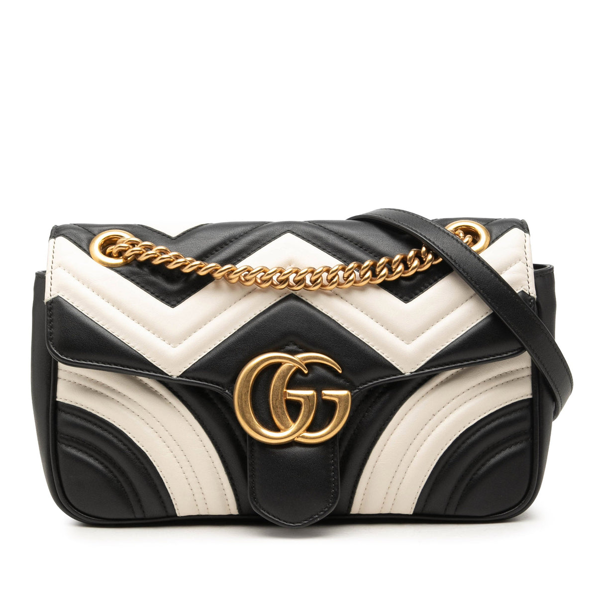 Gucci Medium GG Marmont Bicolor Matelasse Calfskin Shoulder Bag