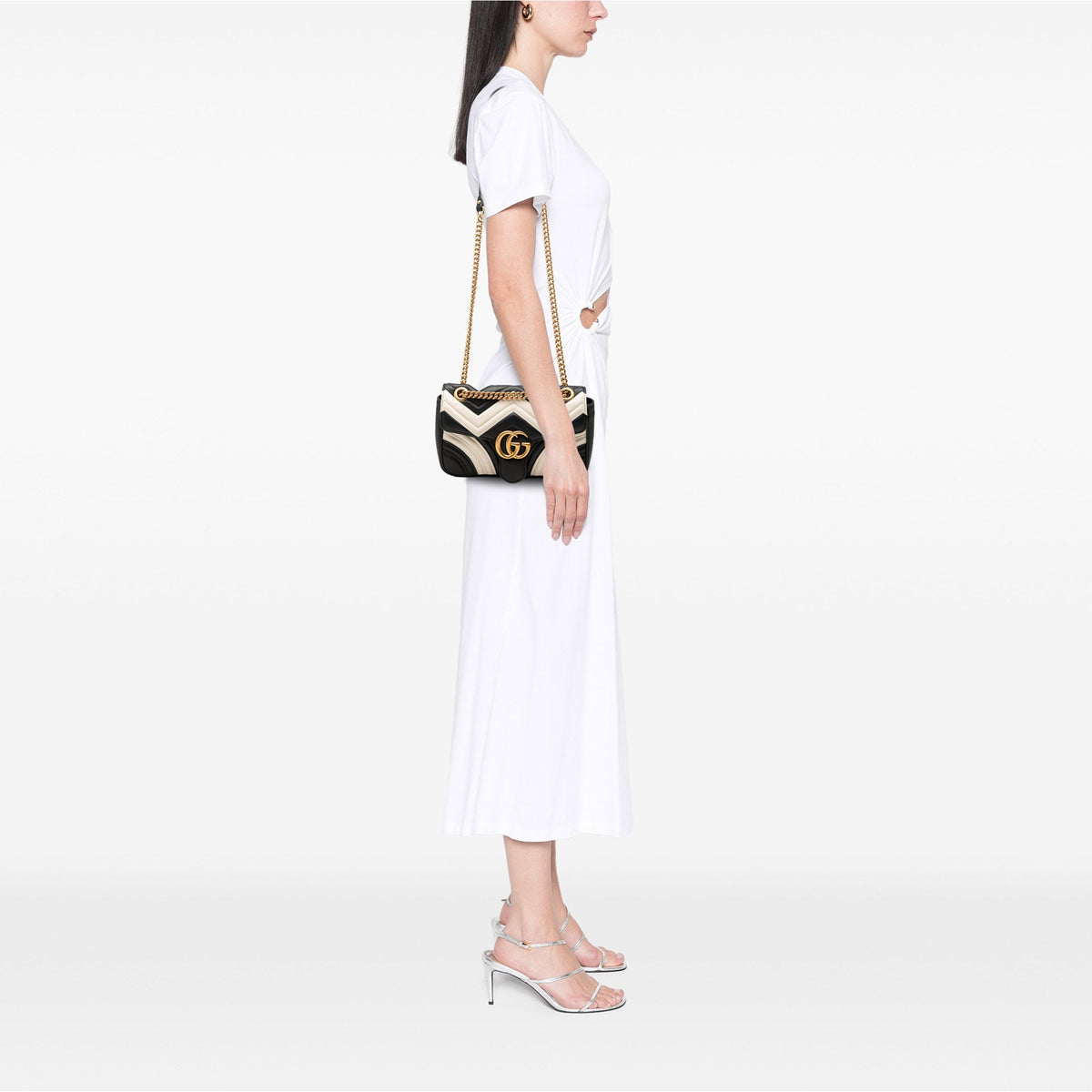 Gucci Medium GG Marmont Bicolor Matelasse Calfskin Shoulder Bag