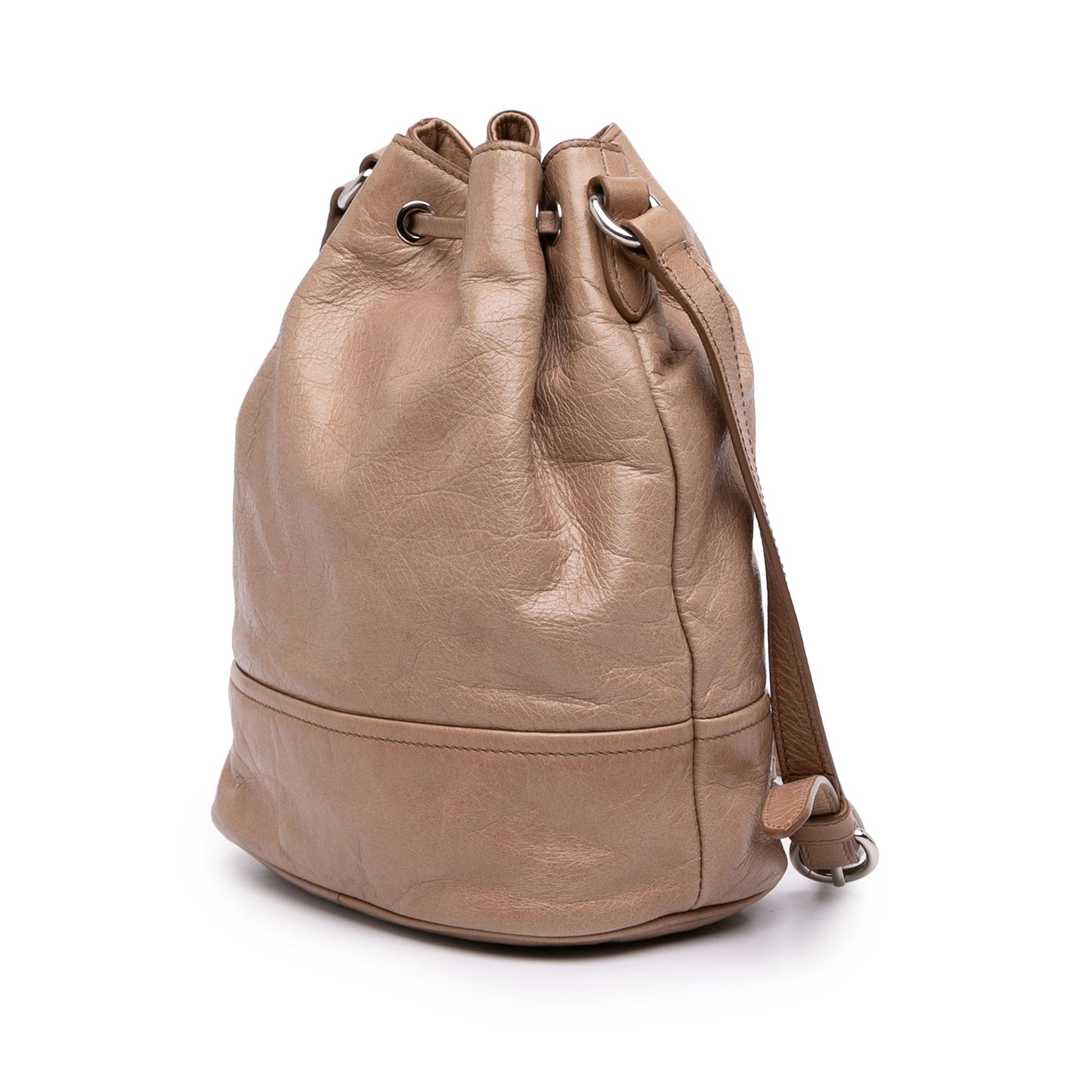 Miu Miu Crinkled Calfskin Bucket Bag