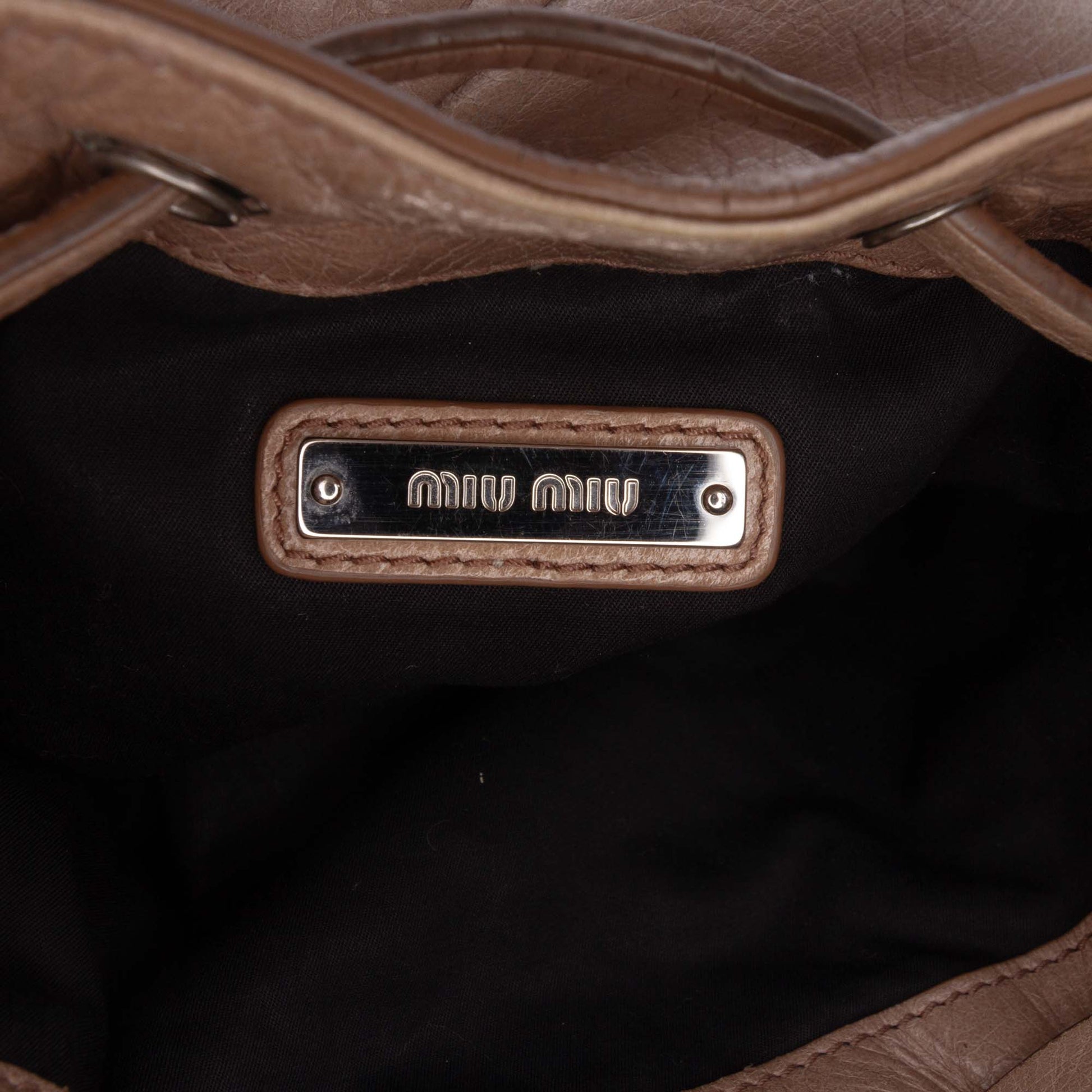 Miu Miu Crinkled Calfskin Bucket Bag