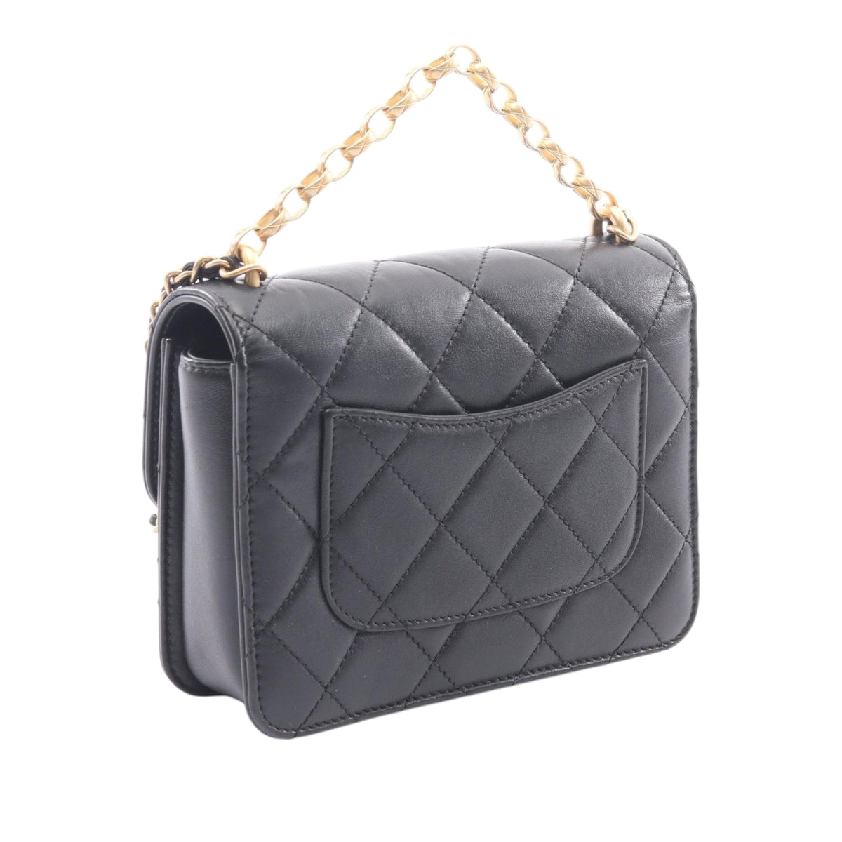 Chanel Quilted Lambskin Onyx Pearl Flap