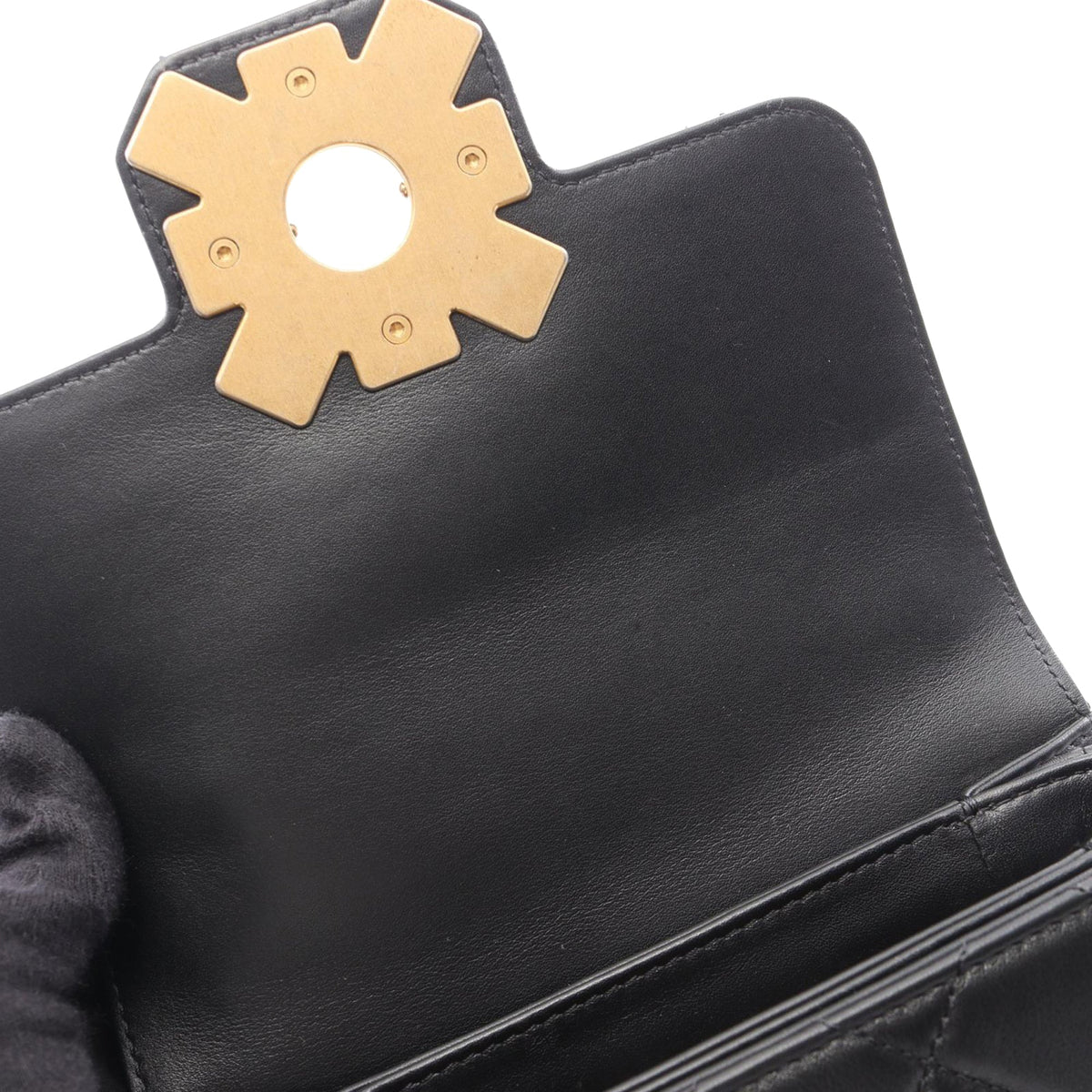 Chanel Quilted Lambskin Onyx Pearl Flap