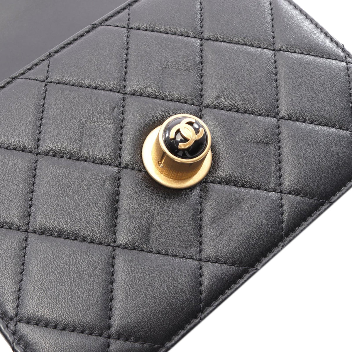 Chanel Quilted Lambskin Onyx Pearl Flap