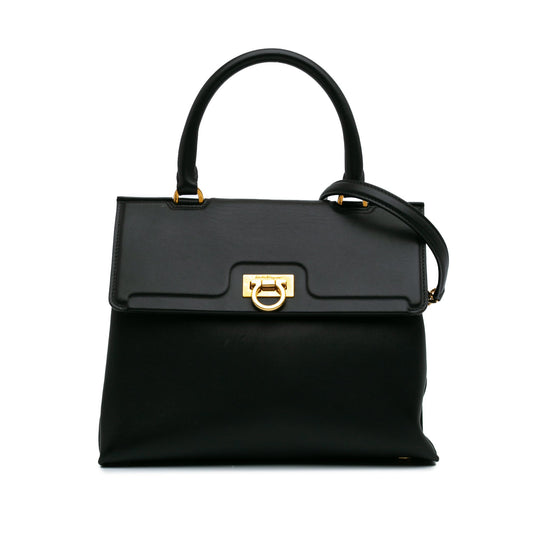 Ferragamo Leather Gancini Trifolio Satchel
