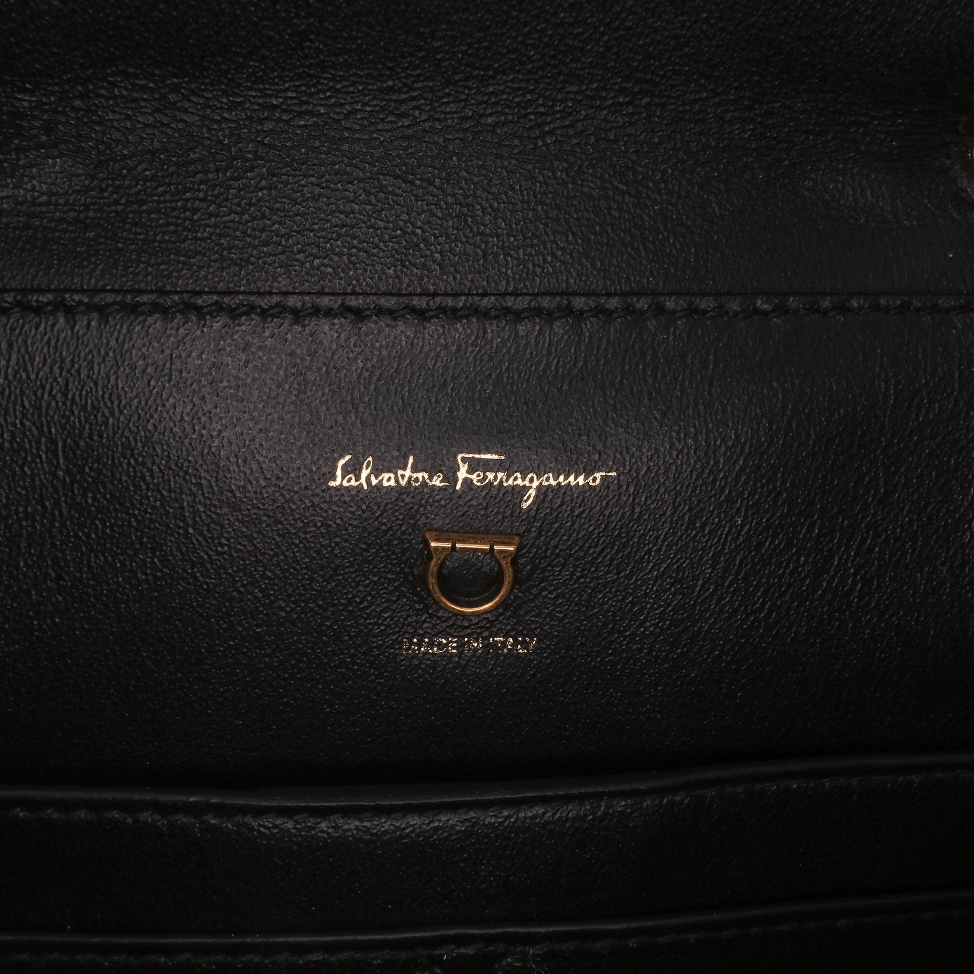 Ferragamo Leather Gancini Trifolio Satchel