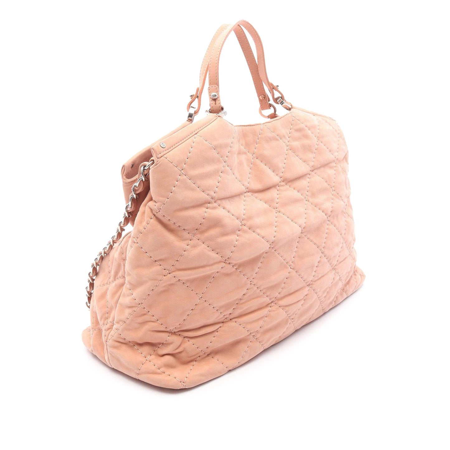Chanel Large CC Quilted Suede Sea Hit Tote