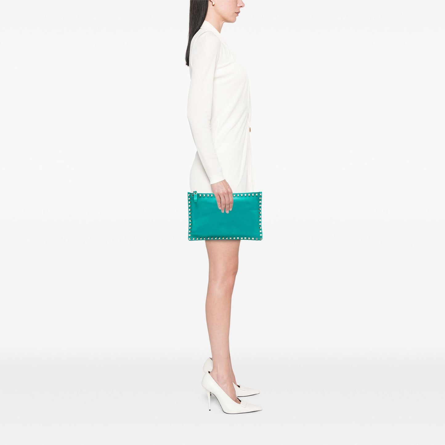 Valentino Leather Rockstud Clutch