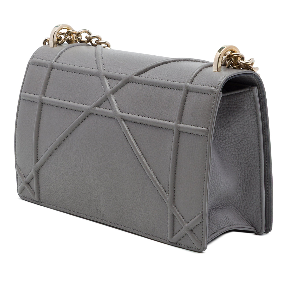 Dior Medium Grained Calfskin Diorama Flap — Gray