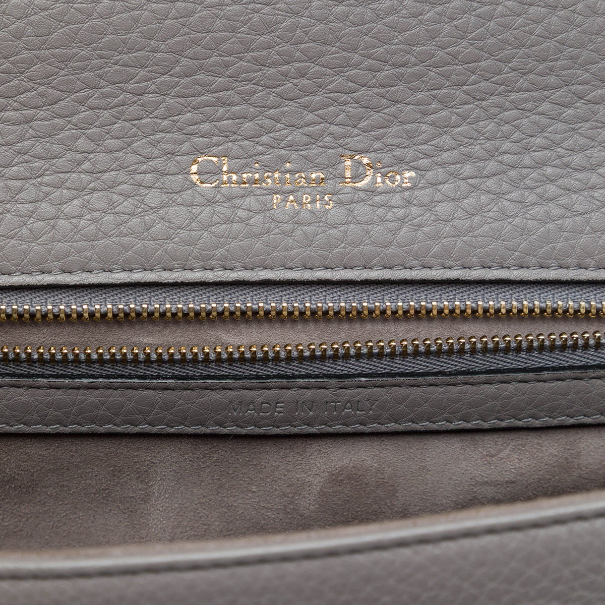 Dior Medium Grained Calfskin Diorama Flap — Gray