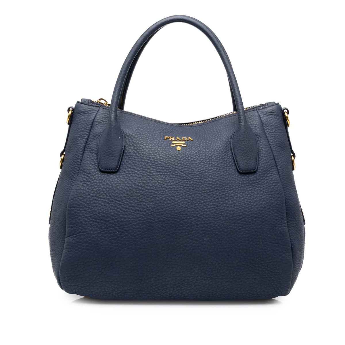 Prada Vitello Daino Zip Top Convertible Tote