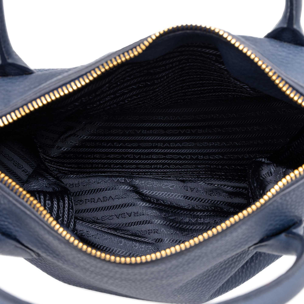 Prada Vitello Daino Zip Top Convertible Tote