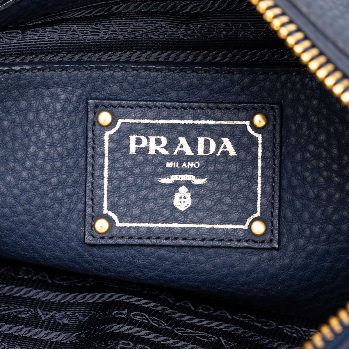 Prada Vitello Daino Zip Top Convertible Tote