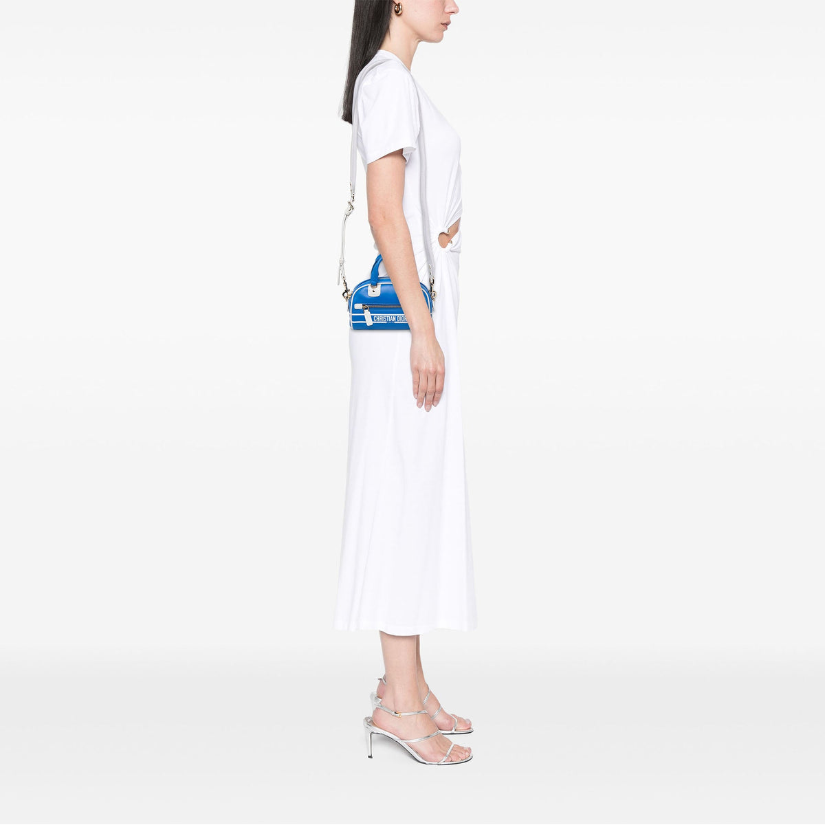 Dior Micro Leather Dior Vibe Zip Bowling Bag — Blue