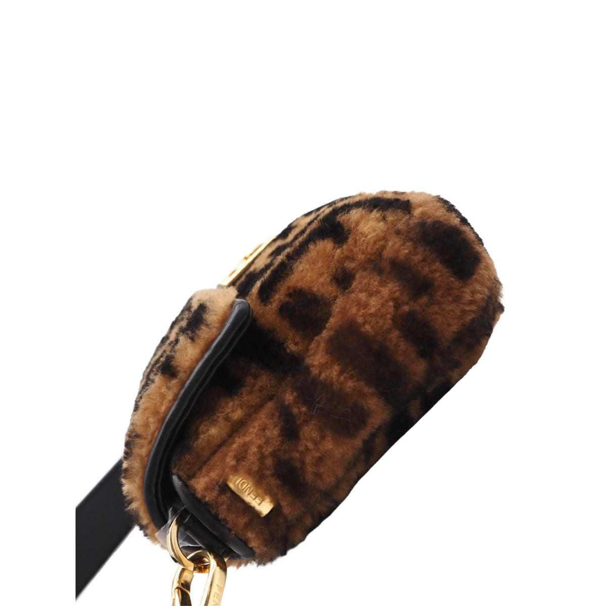 Fendi Medium Zucca Shearling Baguette Satchel — Brown