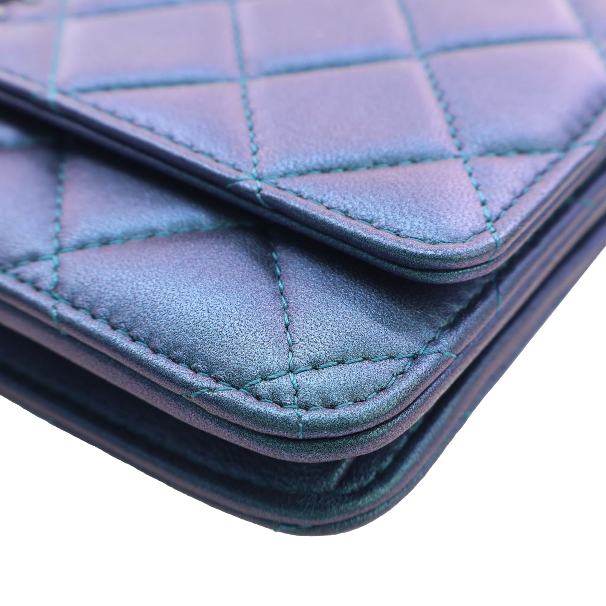 Chanel CC Quilted Iridescent Lambskin Wallet on Chain