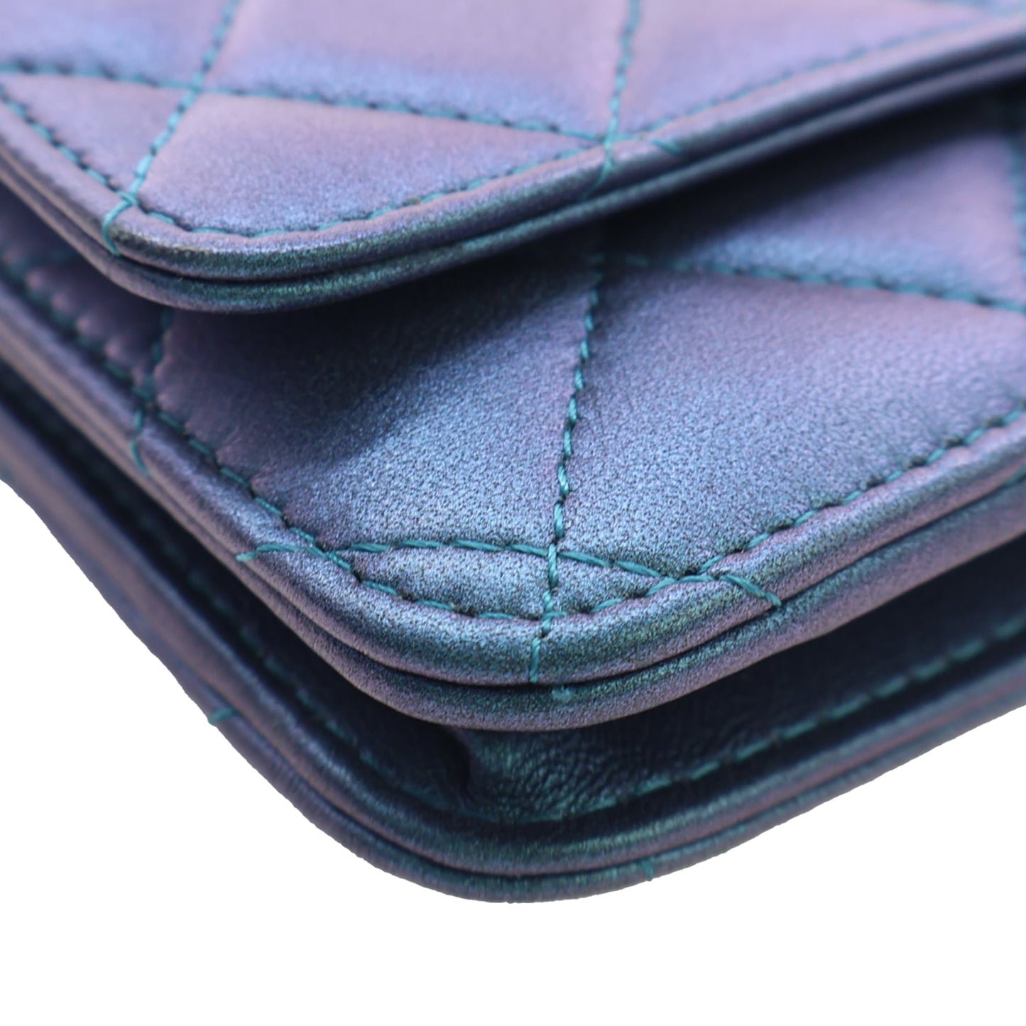 Chanel CC Quilted Iridescent Lambskin Wallet on Chain