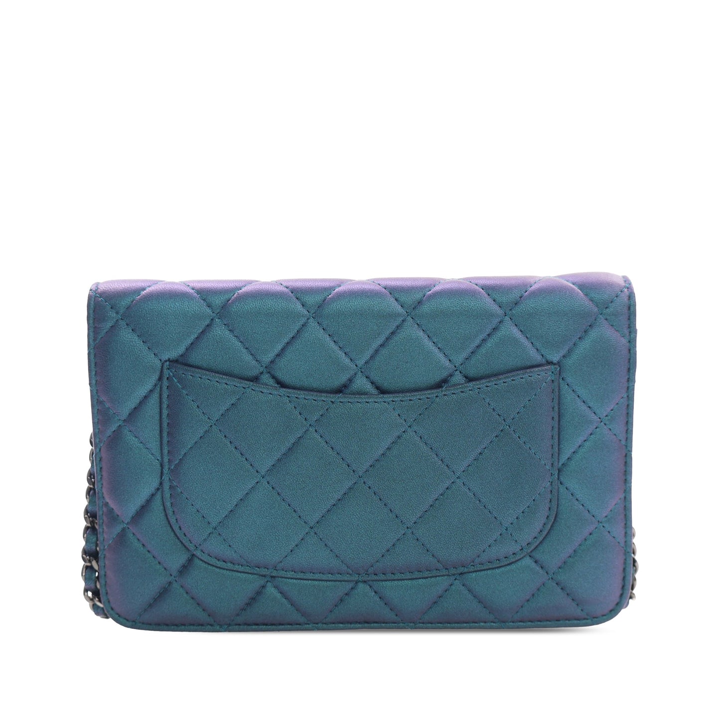 Chanel CC Quilted Iridescent Lambskin Wallet on Chain