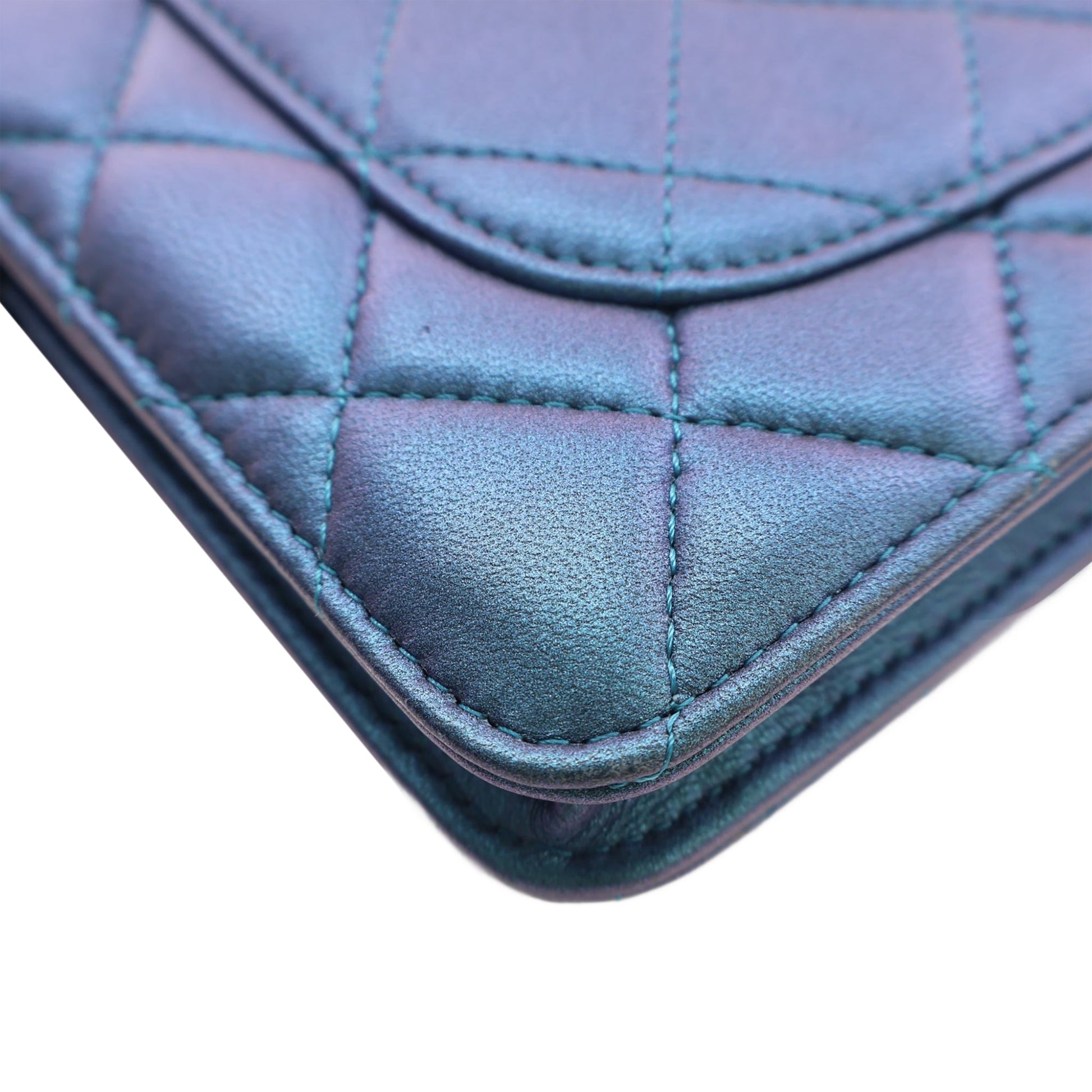 Chanel CC Quilted Iridescent Lambskin Wallet on Chain