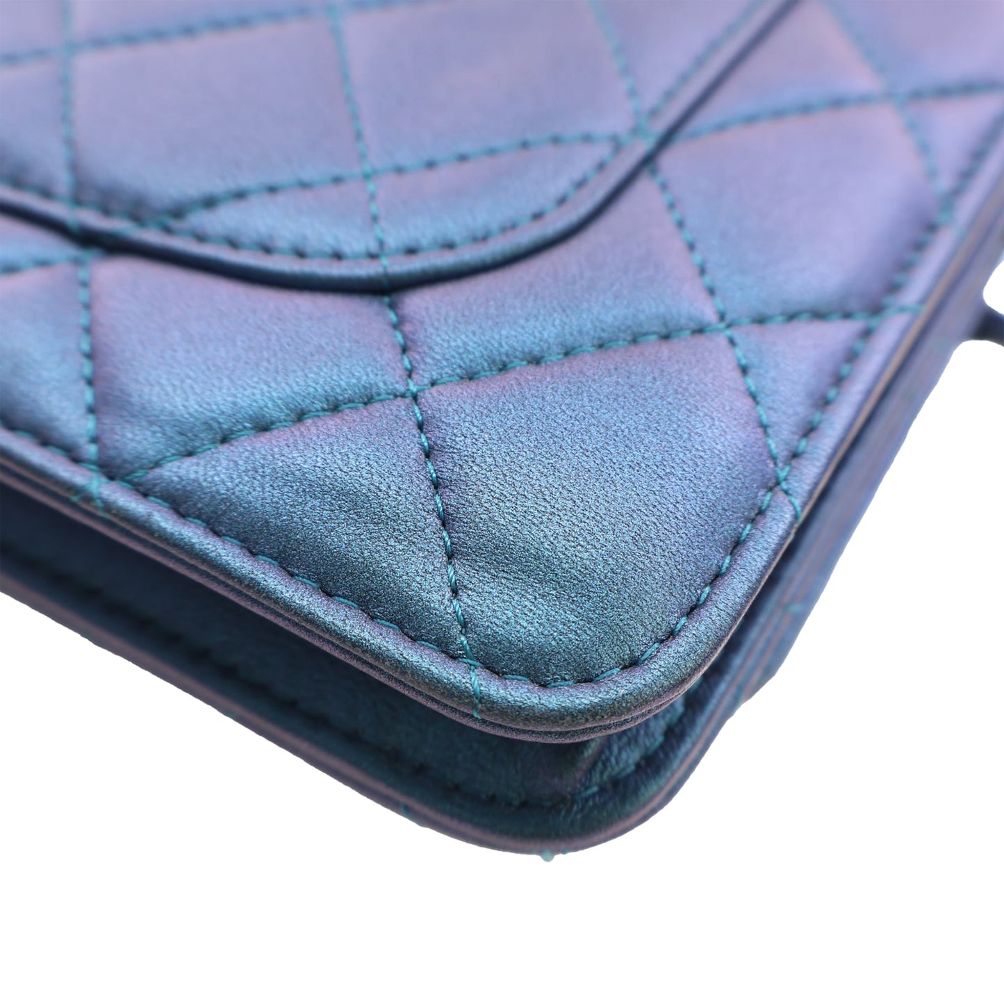 Chanel CC Quilted Iridescent Lambskin Wallet on Chain