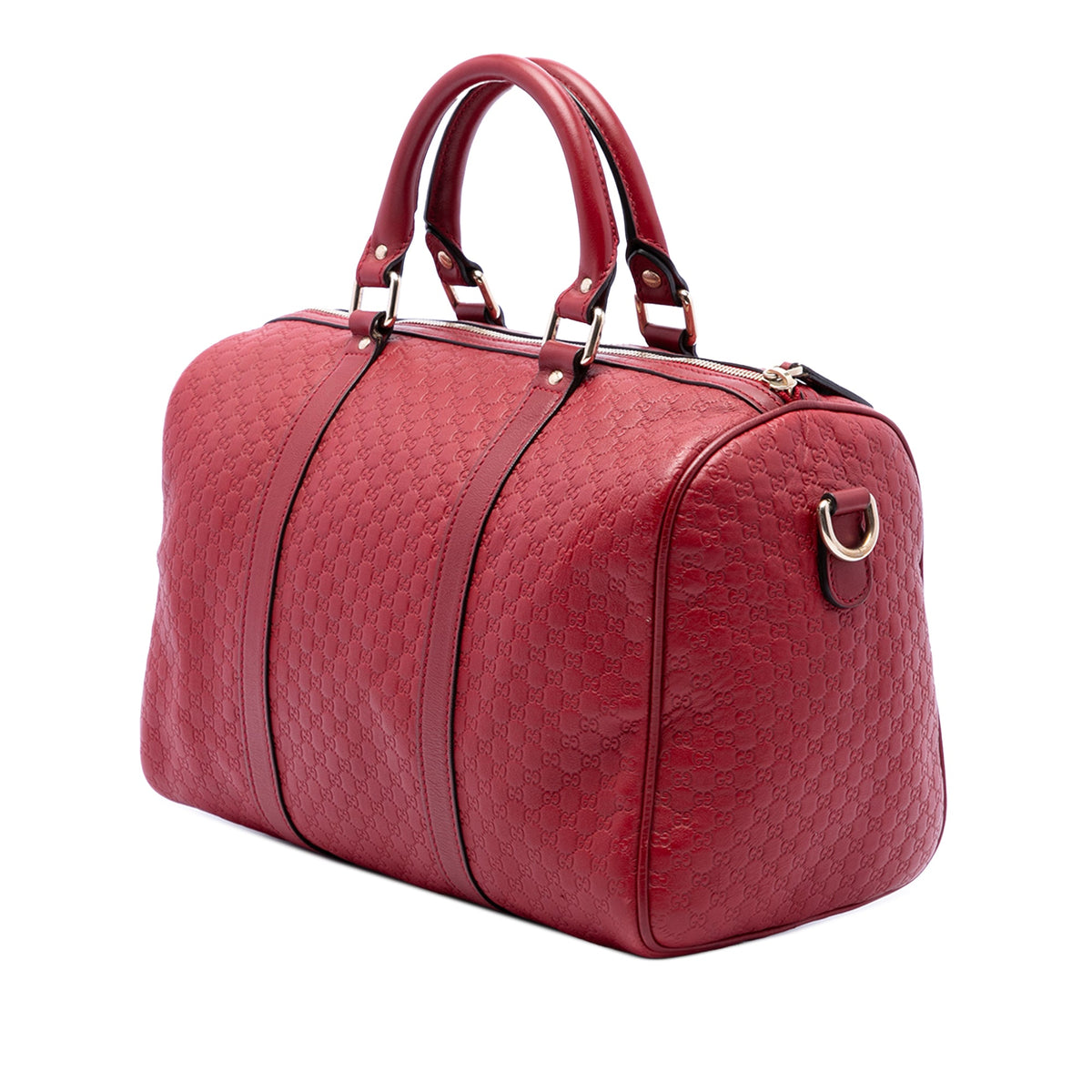 Gucci Medium Microguccissima Boston Bag — Red