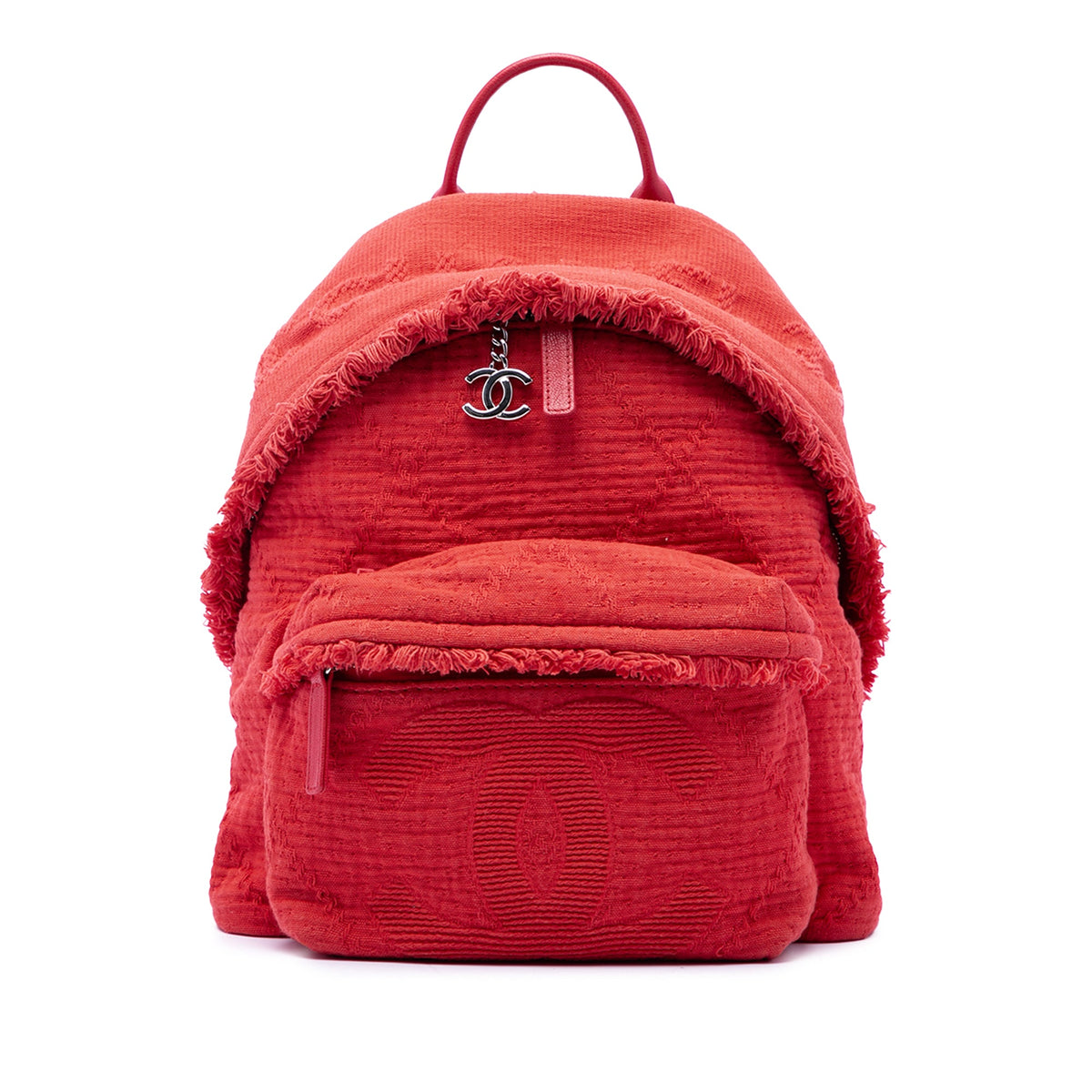 Chanel Quilted Canvas Front Pocket Fringe Backpack