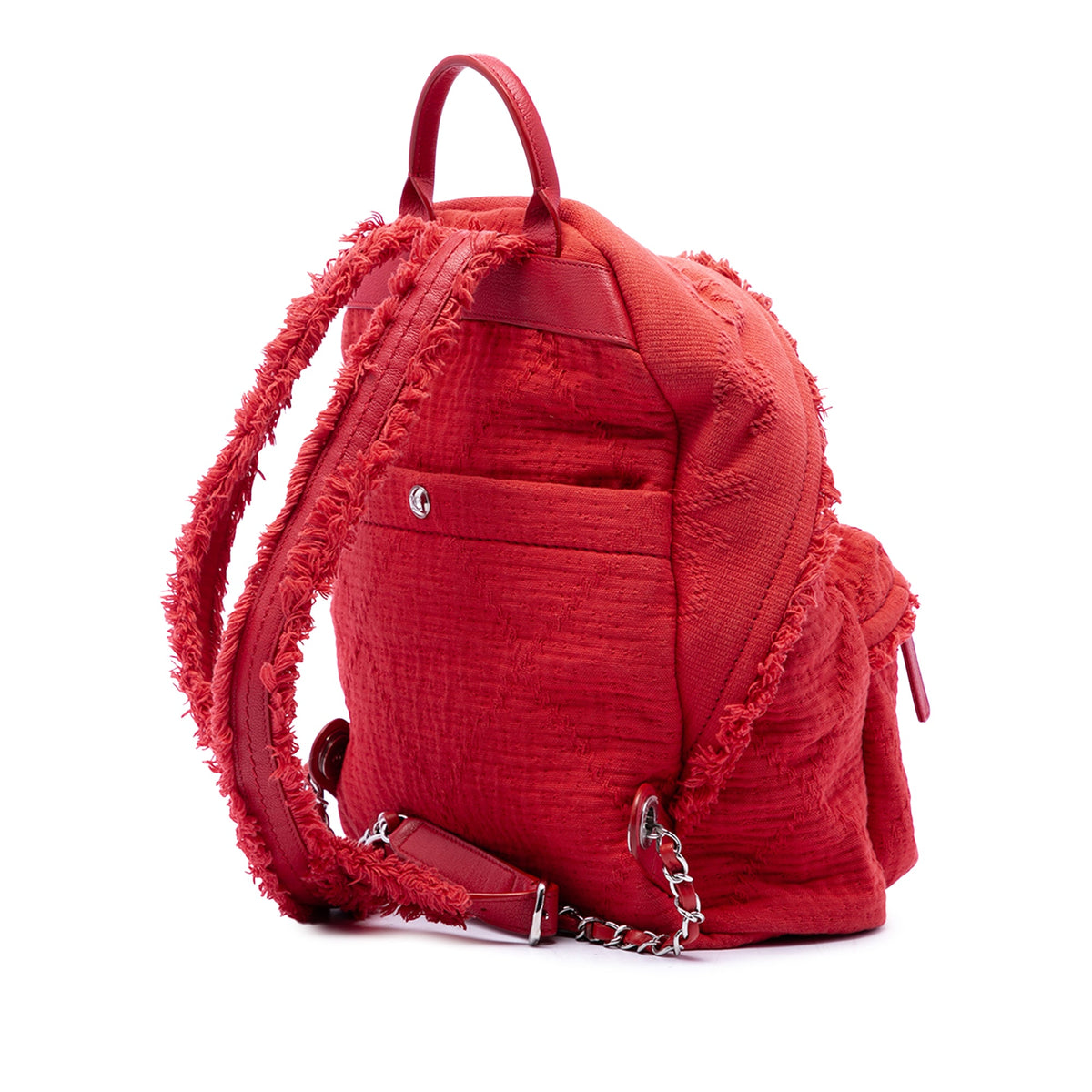 Chanel Quilted Canvas Front Pocket Fringe Backpack