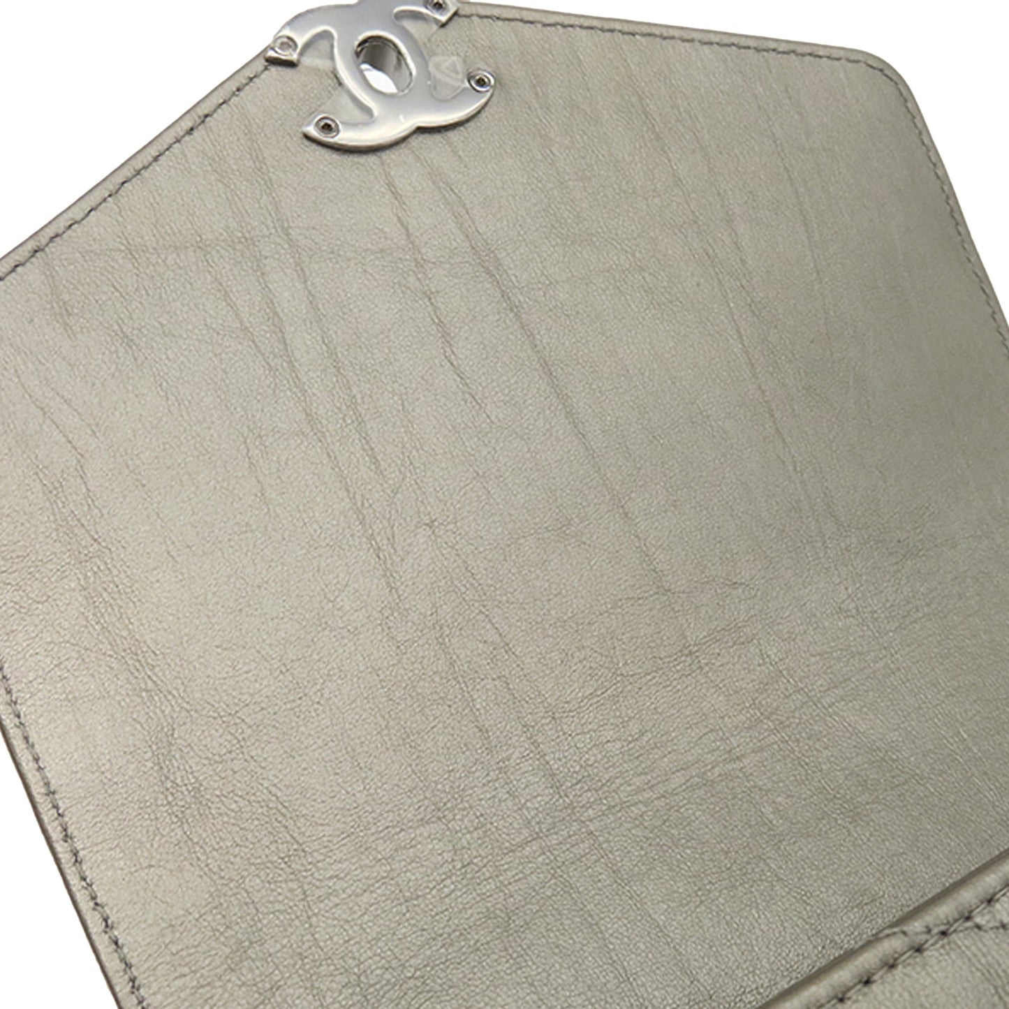 Chanel Small Chevron Calfskin Embellished Data Center Envelope Flap