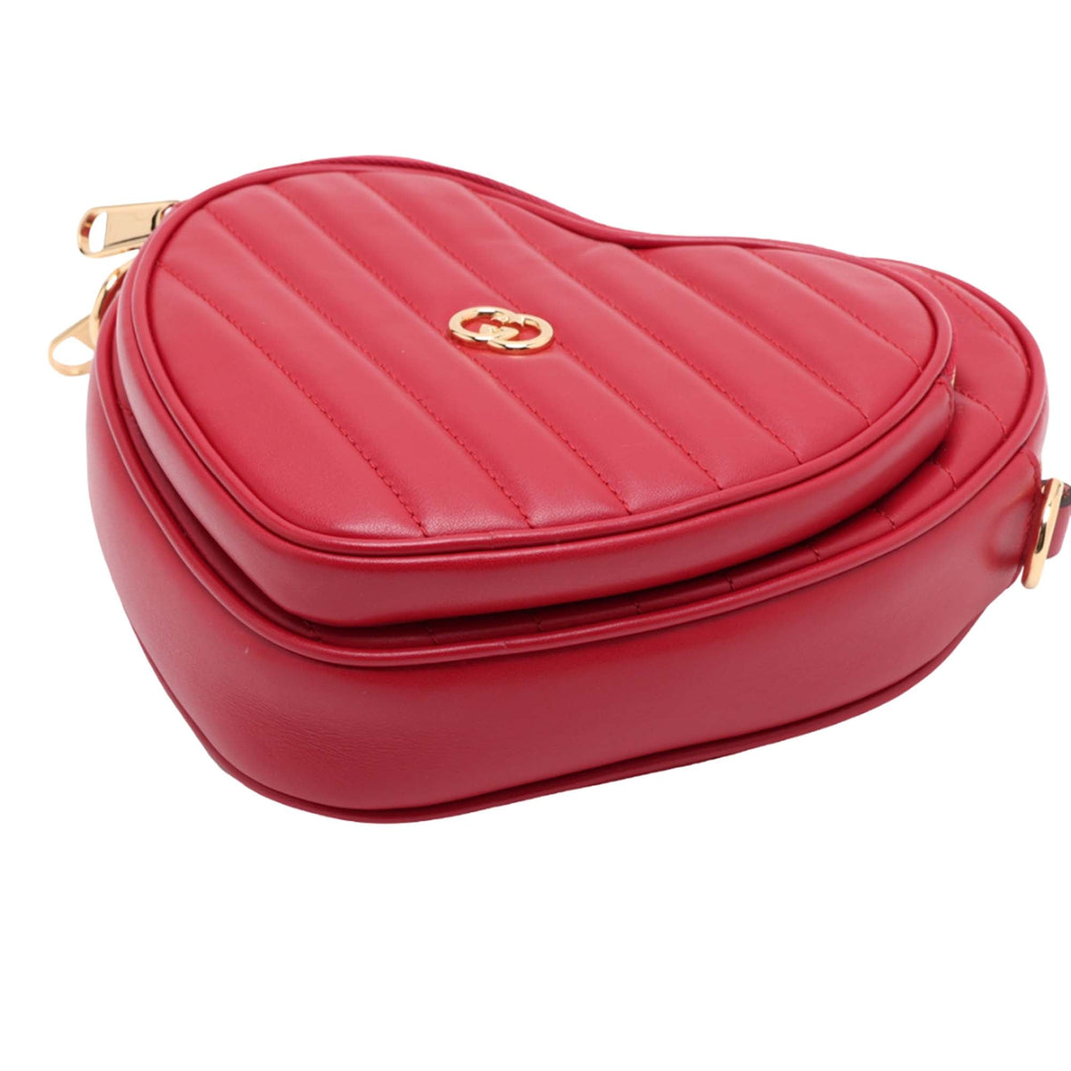 Gucci Mini Matelasse Diagonal Calfskin Interlocking G Heart Crossbody