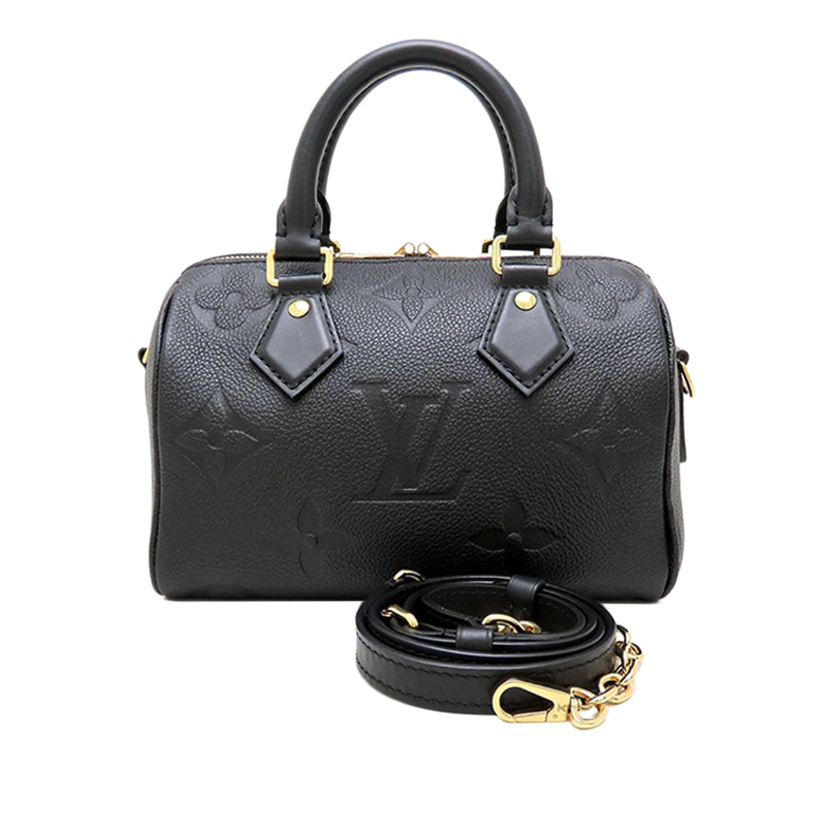 Louis Vuitton Monogram Giant Empreinte Speedy Bandouliere 20 — Black