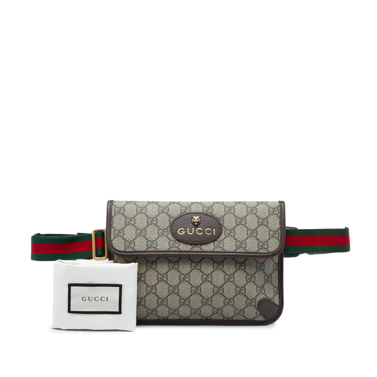 Gucci GG Supreme Web Neo Vintage Belt Bag — Beige