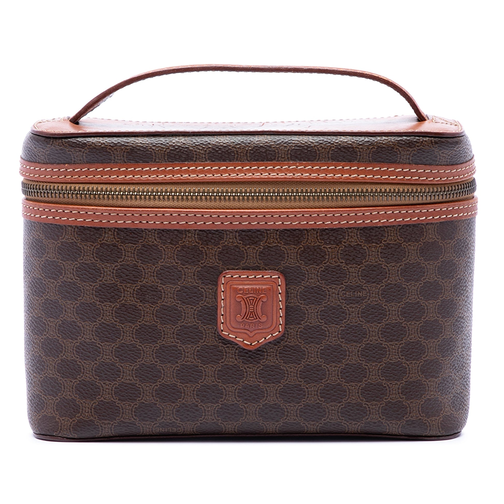 Celine Macadam Coated Canvas Vanity Bag