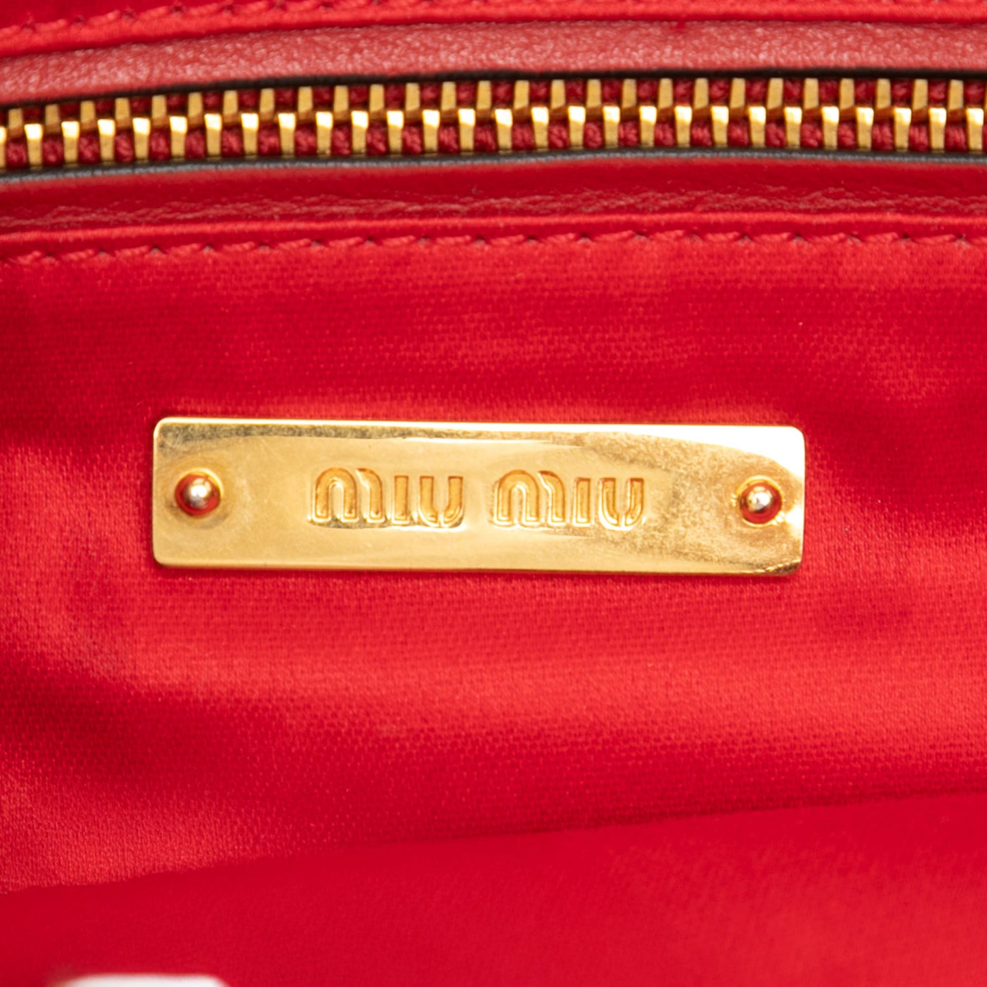 Miu Miu Studded Leather Zip Clutch