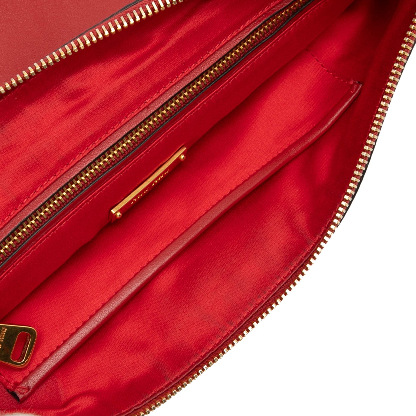 Miu Miu Studded Leather Zip Clutch