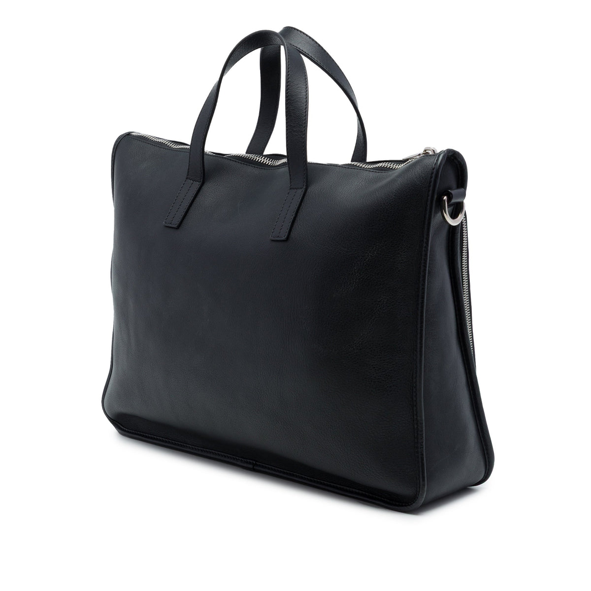 LOEWE Leather Anagram Briefcase — Black