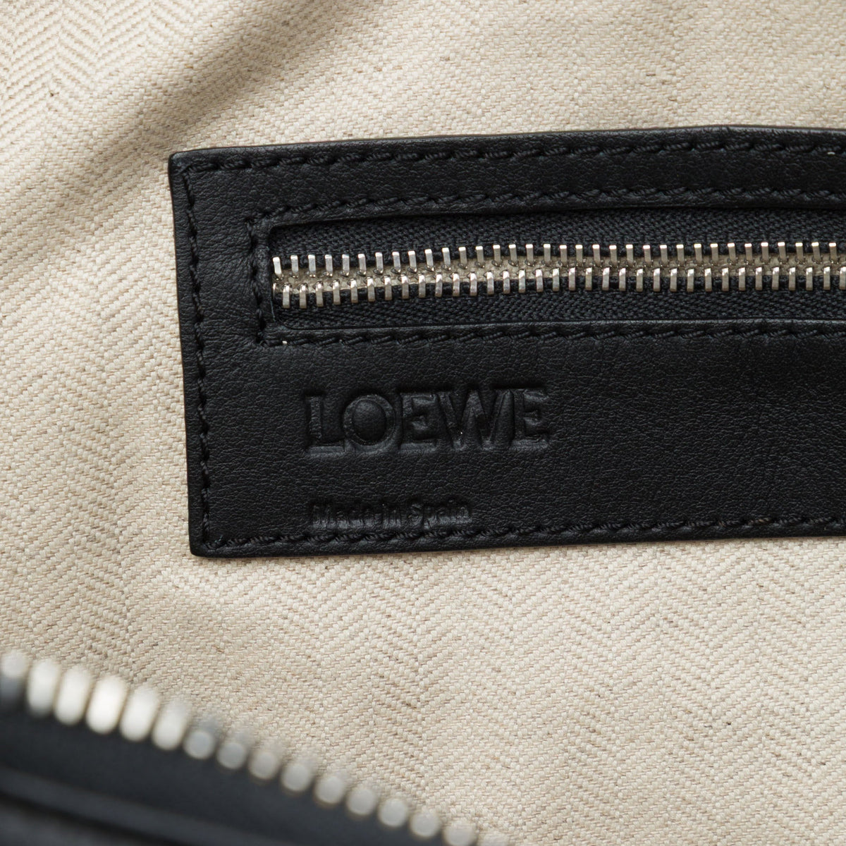 LOEWE Leather Anagram Briefcase — Black
