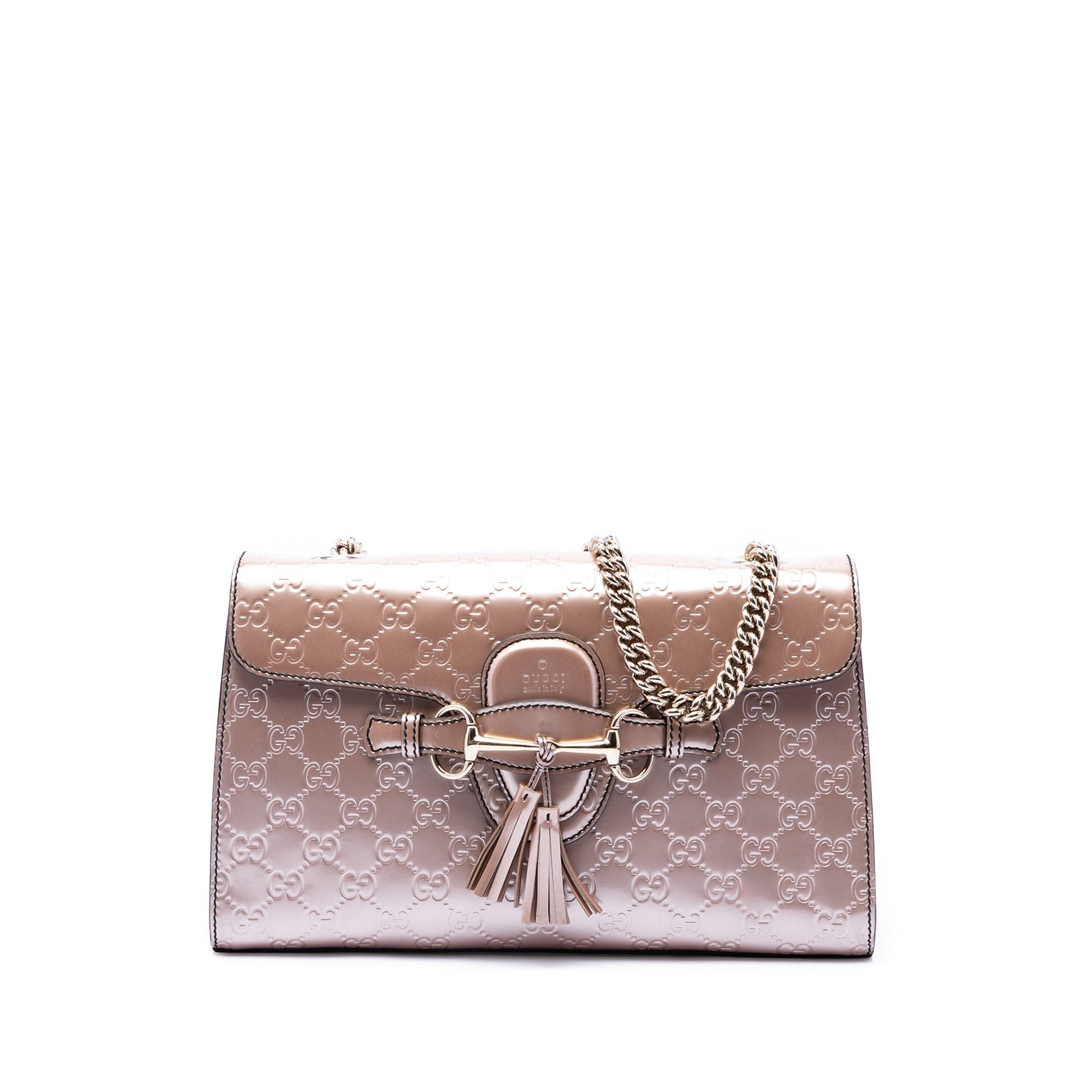 Gucci Medium Guccissima Patent Emily Shoulder Bag