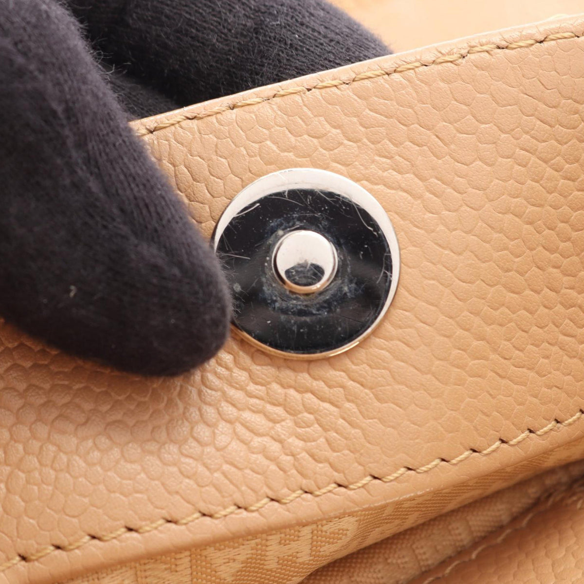 Chanel Caviar Leather Chocolate Bar Tote — Beige