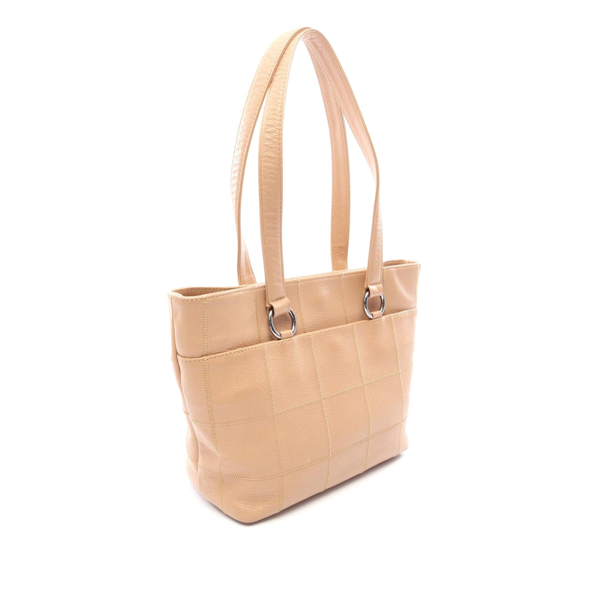 Chanel Caviar Leather Chocolate Bar Tote — Beige
