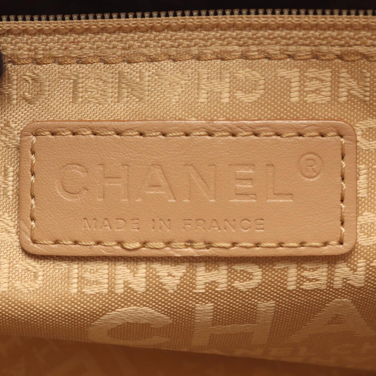 Chanel Caviar Leather Chocolate Bar Tote — Beige