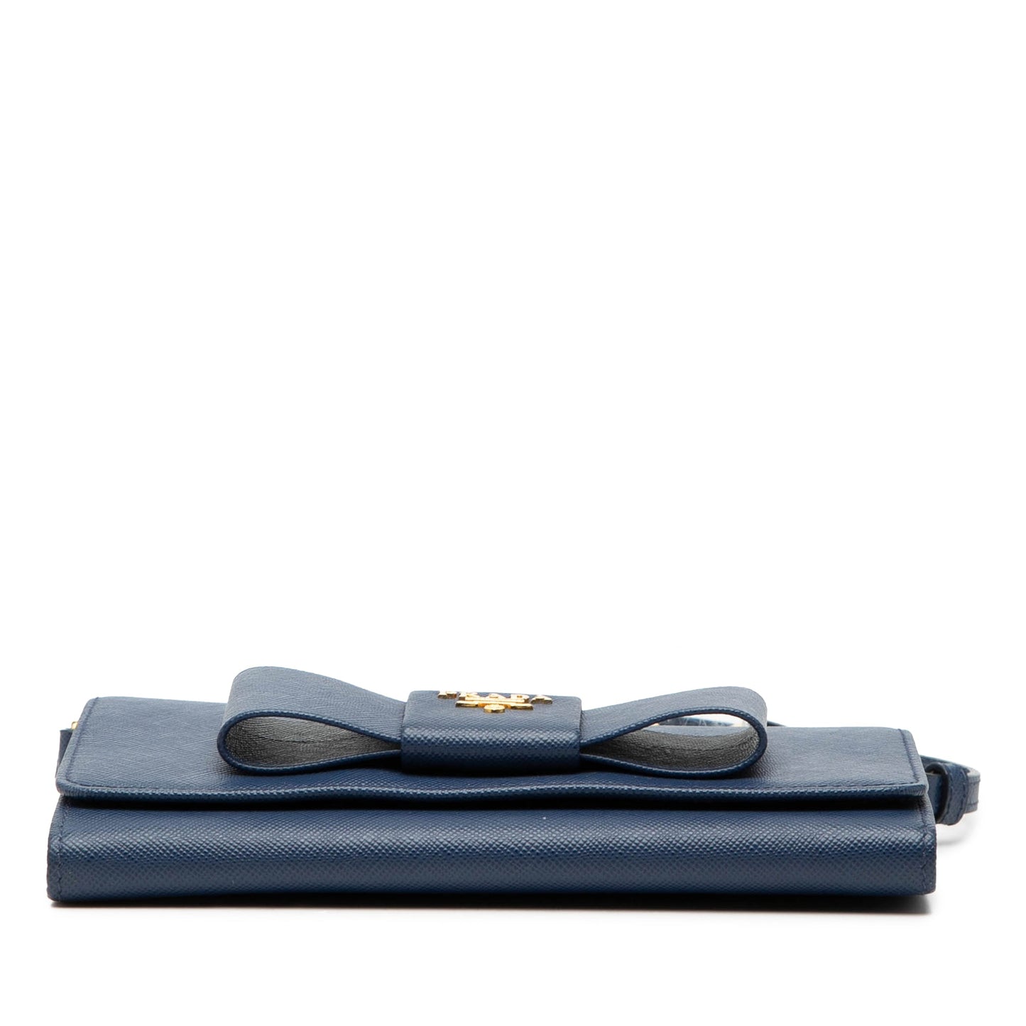 Saffiano Lux Bow Wallet On Strap