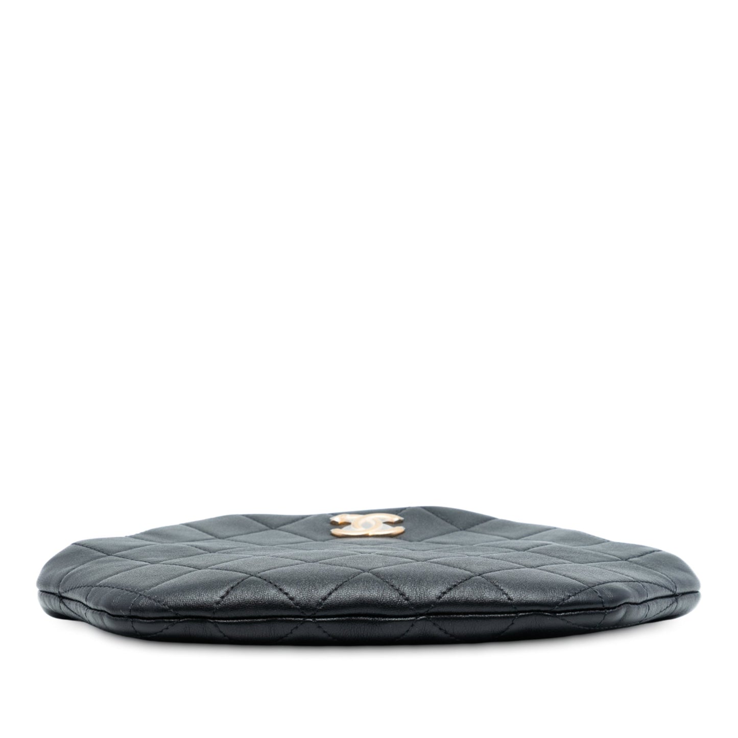 Chanel Quilted Lambskin Pearl Crown Handle Clutch