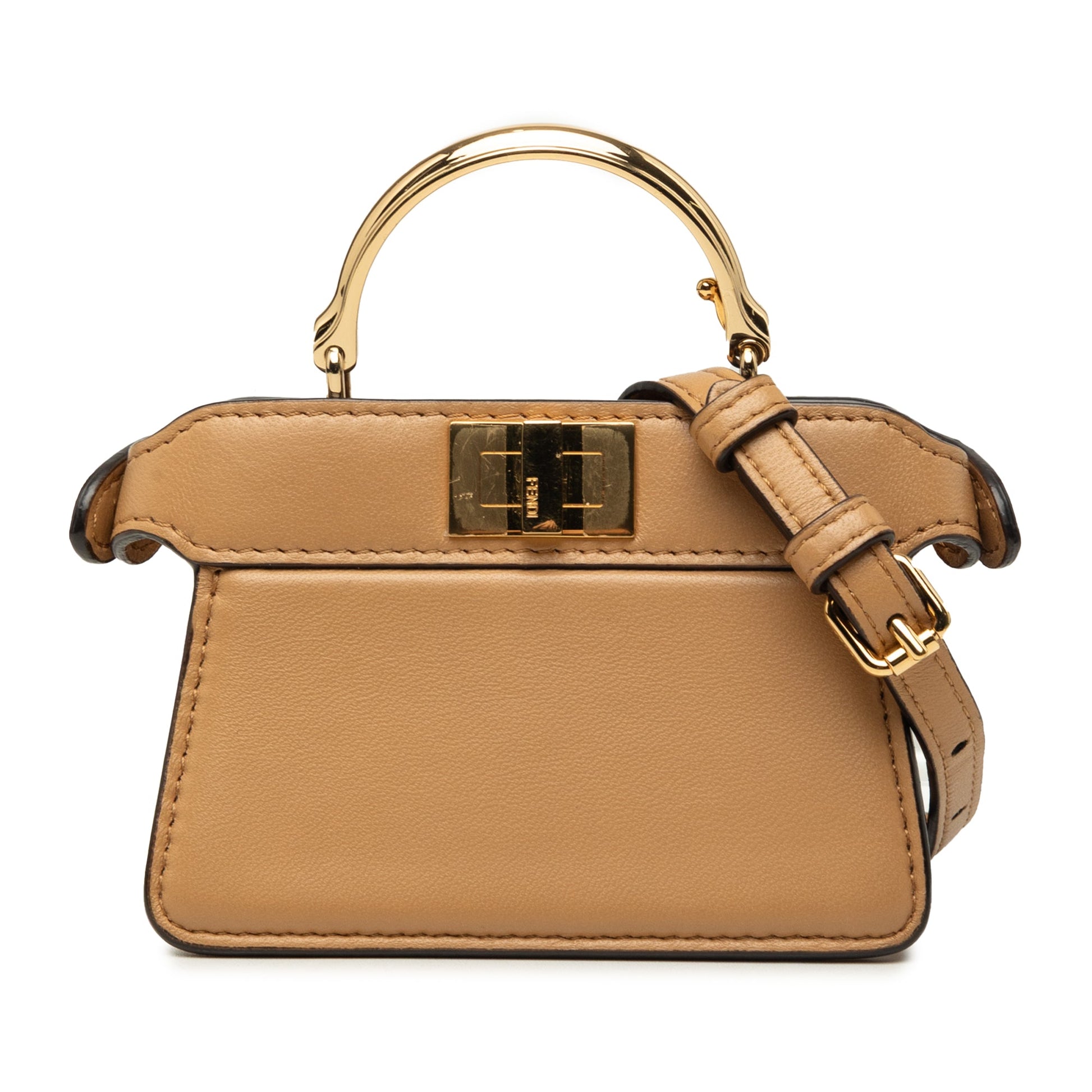 Fendi Nano Calfskin Peekaboo ISeeU Maxi Handle Satchel