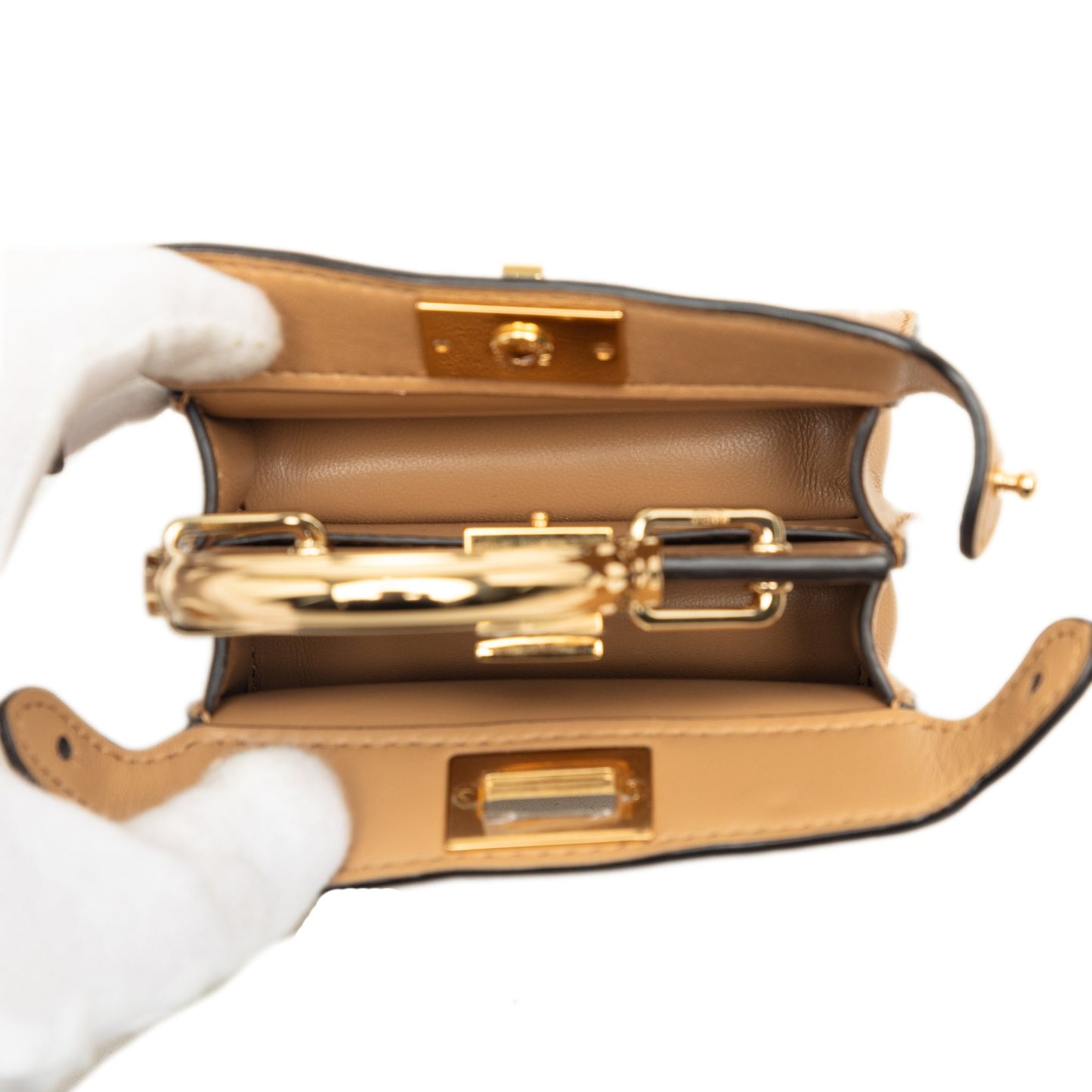 Fendi Nano Calfskin Peekaboo ISeeU Maxi Handle Satchel