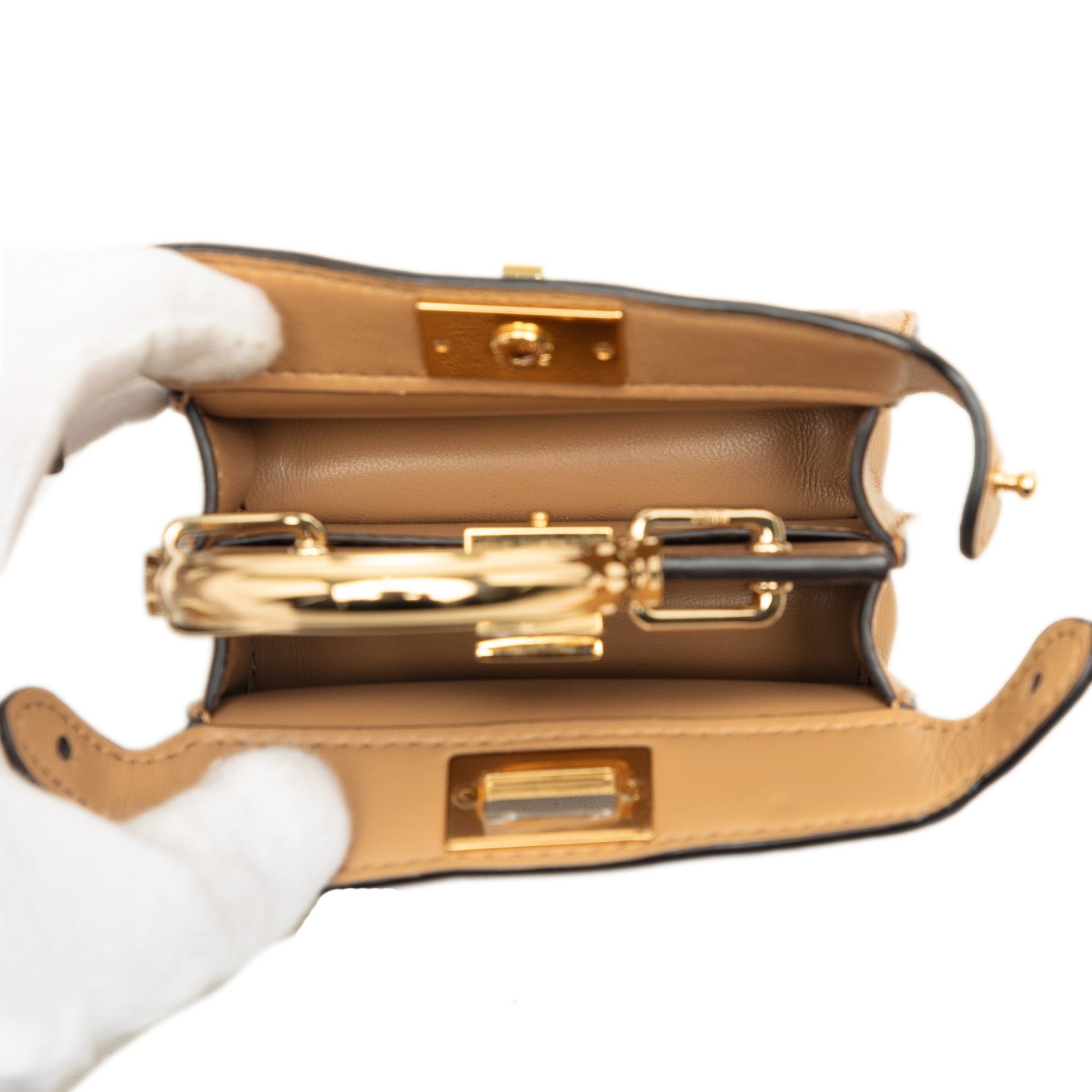 Fendi Nano Calfskin Peekaboo ISeeU Maxi Handle Satchel