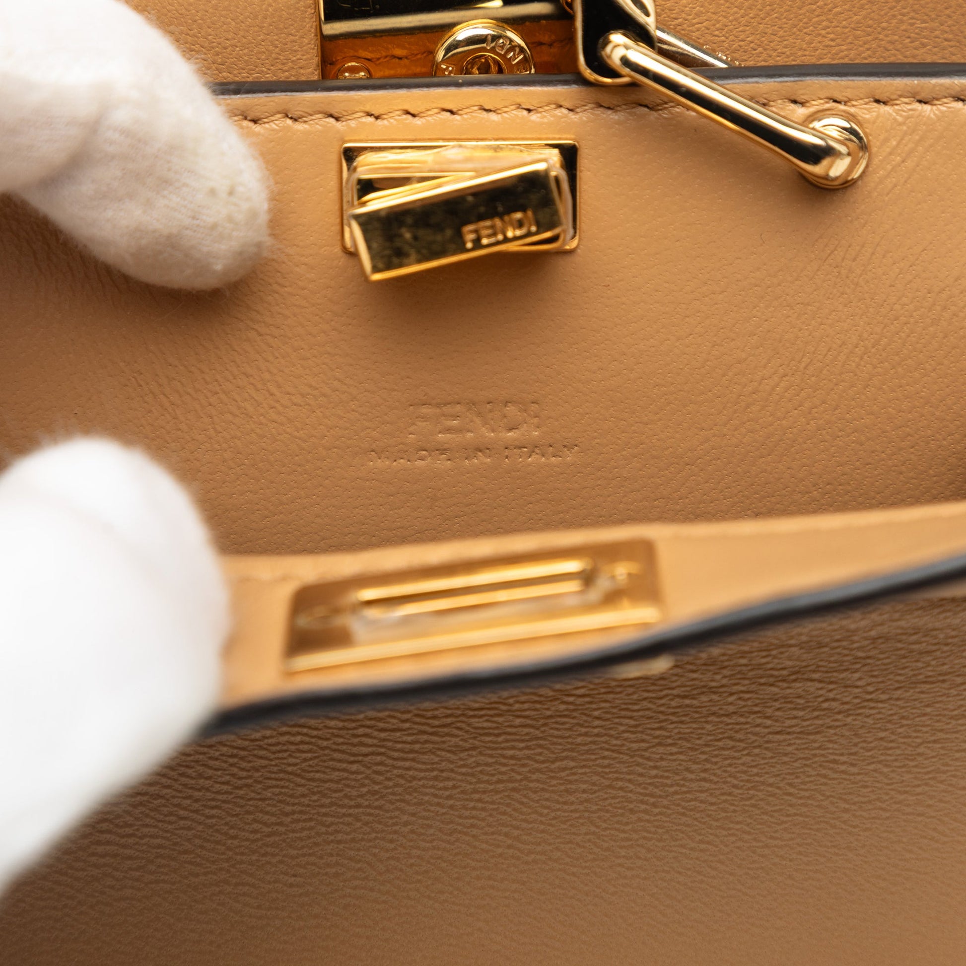 Fendi Nano Calfskin Peekaboo ISeeU Maxi Handle Satchel