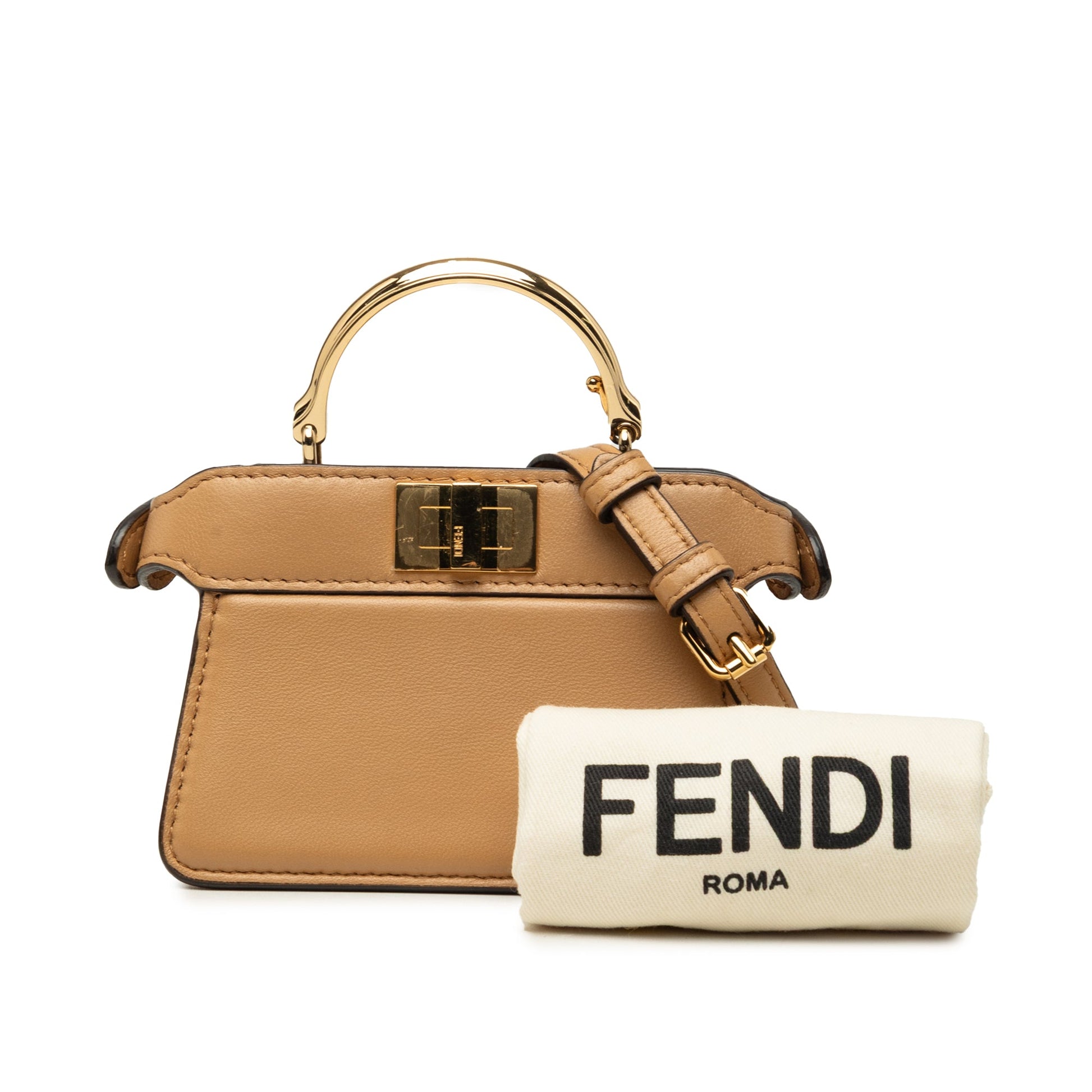 Fendi Nano Calfskin Peekaboo ISeeU Maxi Handle Satchel