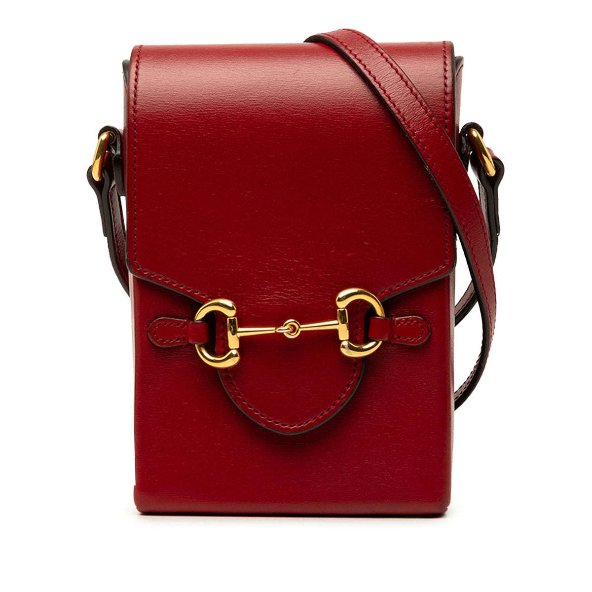 Gucci Mini Calfskin Horsebit 1955 Crossbody — Red