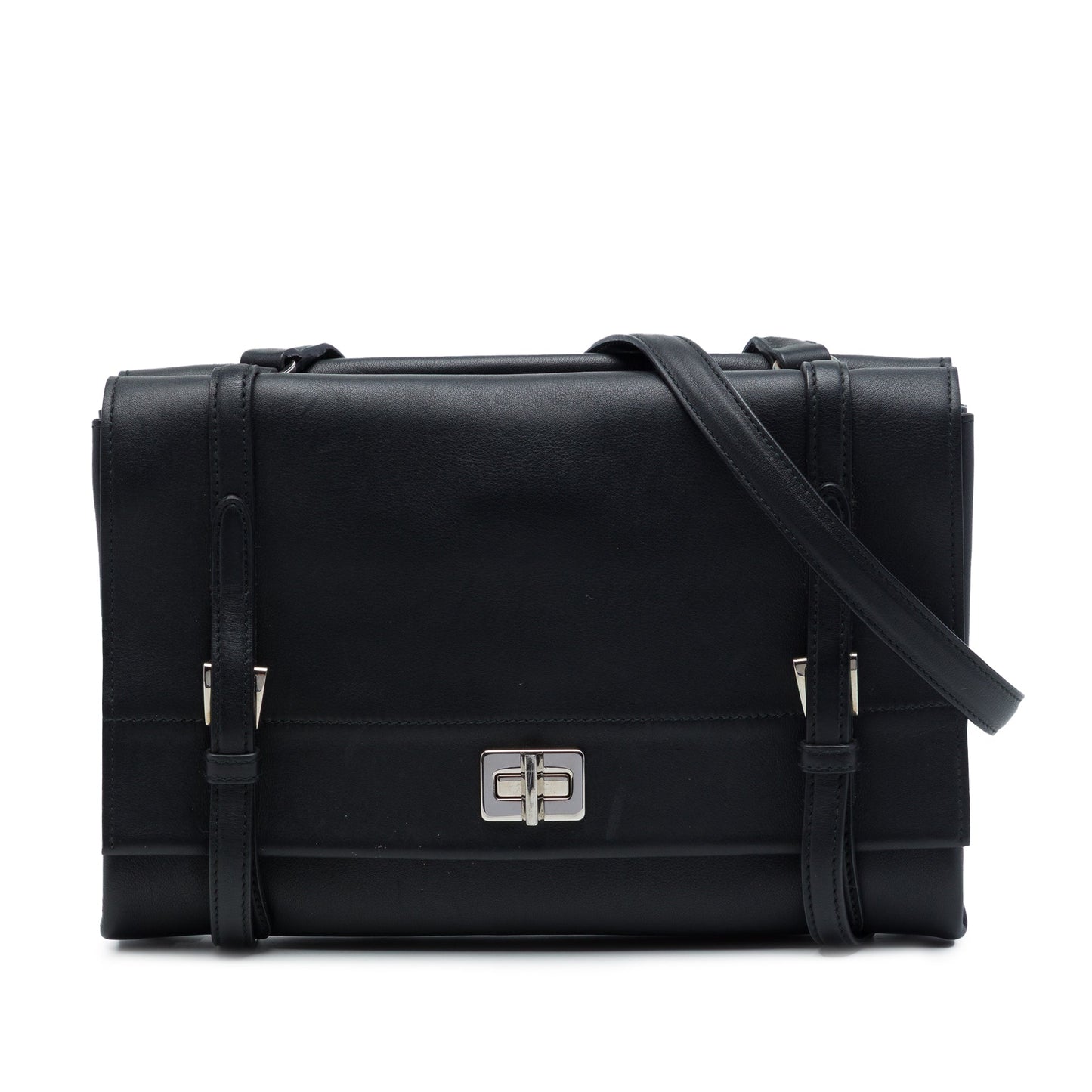 Prada Lux Calf Double Sided Flap Messenger Bag